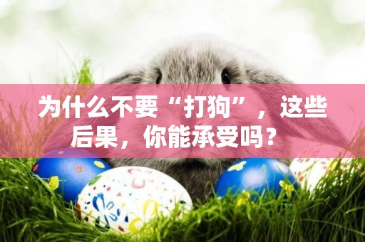 為什么不要“打狗”，這些后果，你能承受嗎？ 