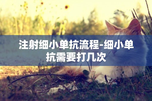 注射細小單抗流程-細小單抗需要打幾次