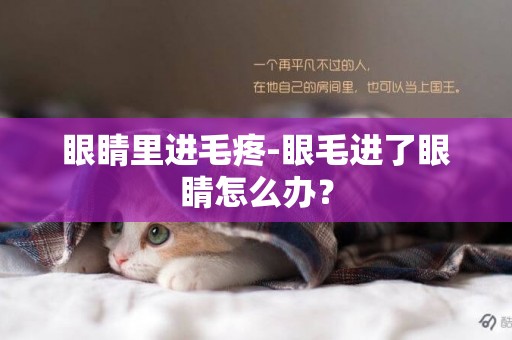 眼睛里進毛疼-眼毛進了眼睛怎么辦？