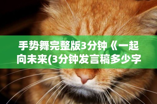 手勢舞完整版3分鐘《一起向未來(3分鐘發言稿多少字) 
