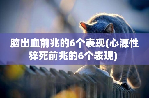 腦出血前兆的6個表現(心源性猝死前兆的6個表現) 