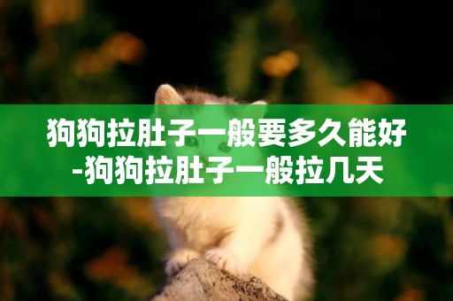 狗狗拉肚子一般要多久能好-狗狗拉肚子一般拉幾天