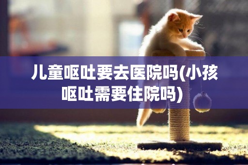 兒童嘔吐要去醫院嗎(小孩嘔吐需要住院嗎) 