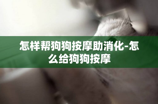 怎樣幫狗狗按摩助消化-怎么給狗狗按摩