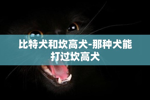 比特犬和坎高犬-那種犬能打過坎高犬
