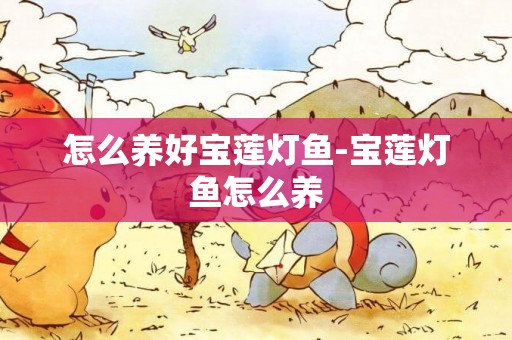 怎么養好寶蓮燈魚-寶蓮燈魚怎么養