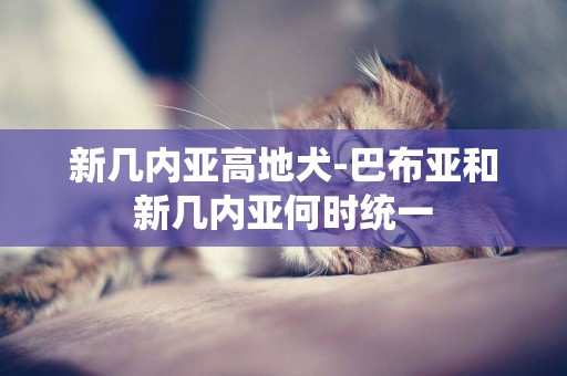 新幾內亞高地犬-巴布亞和新幾內亞何時統一