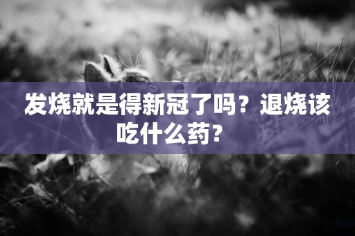 發燒就是得新冠了嗎？退燒該吃什么藥？ 