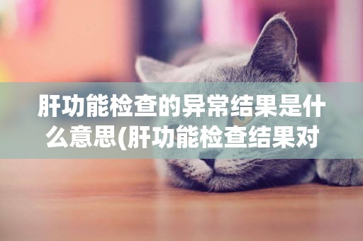 肝功能檢查的異常結果是什么意思(肝功能檢查結果對照表) 