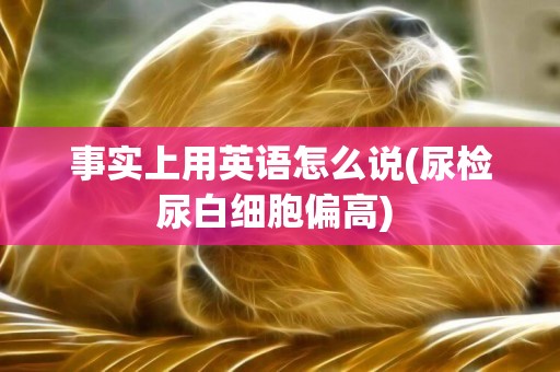 事實上用英語怎么說(尿檢尿白細胞偏高) 