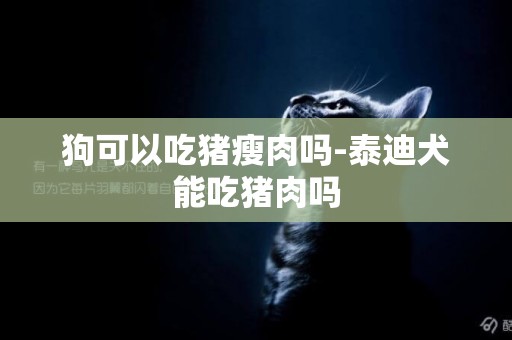 狗可以吃豬瘦肉嗎-泰迪犬能吃豬肉嗎