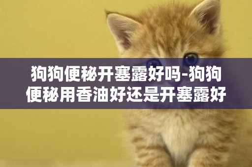 狗狗便秘開塞露好嗎-狗狗便秘用香油好還是開塞露好