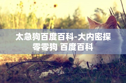 太急狗百度百科-大內密探零零狗 百度百科