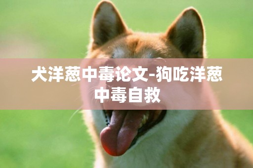 犬洋蔥中毒論文-狗吃洋蔥中毒自救