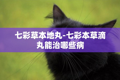 七彩草本地丸-七彩本草滴丸能治哪些病