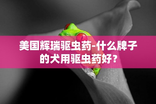 美國輝瑞驅蟲藥-什么牌子的犬用驅蟲藥好？