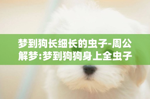 夢到狗長細長的蟲子-周公解夢:夢到狗狗身上全蟲子特別惡心