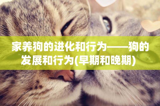家養狗的進化和行為——狗的發展和行為(早期和晚期) 