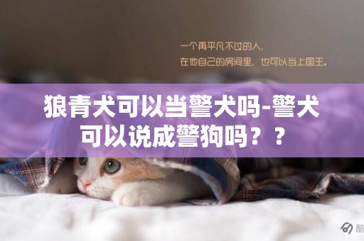 狼青犬可以當警犬嗎-警犬可以說成警狗嗎？？