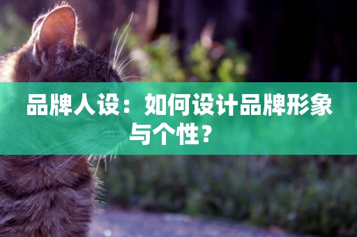品牌人設：如何設計品牌形象與個性？ 