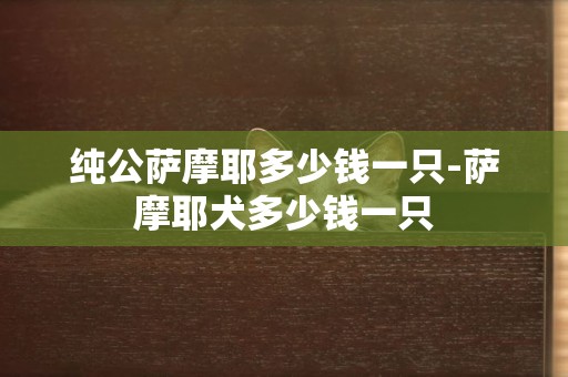 純公薩摩耶多少錢一只-薩摩耶犬多少錢一只