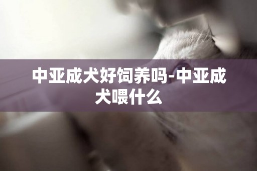 中亞成犬好飼養嗎-中亞成犬喂什么