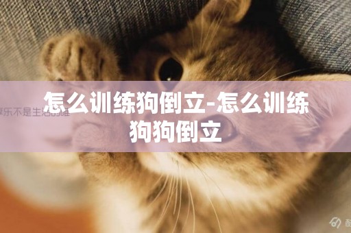 怎么訓練狗倒立-怎么訓練狗狗倒立