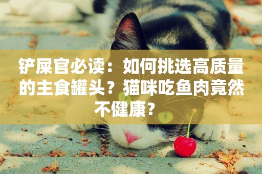 鏟屎官必讀：如何挑選高質量的主食罐頭？貓咪吃魚肉竟然不健康？ 