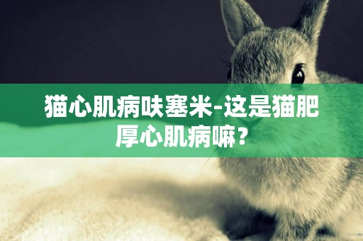 貓心肌病呋塞米-這是貓肥厚心肌病嘛？