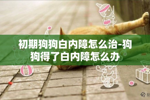 初期狗狗白內障怎么治-狗狗得了白內障怎么辦