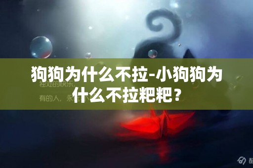狗狗為什么不拉-小狗狗為什么不拉粑粑？