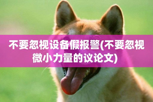 不要忽視設備假報警(不要忽視微小力量的議論文) 