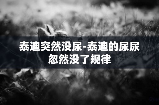 泰迪突然沒尿-泰迪的尿尿忽然沒了規律