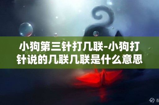 小狗第三針打幾聯-小狗打針說的幾聯幾聯是什么意思？