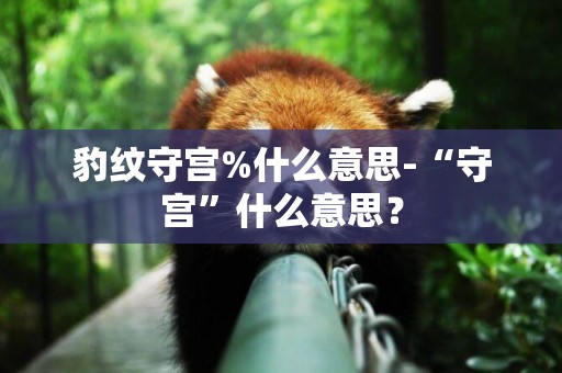 豹紋守宮%什么意思-“守宮”什么意思？