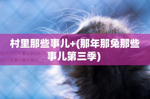 村里那些事兒+(那年那兔那些事兒第三季) 