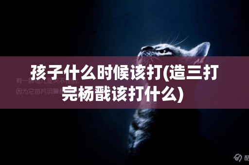 孩子什么時候該打(造三打完楊戩該打什么) 