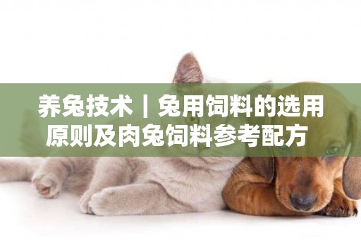 養兔技術｜兔用飼料的選用原則及肉兔飼料參考配方 