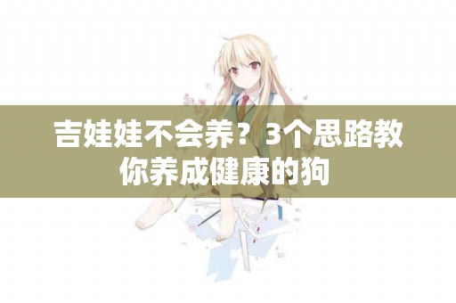 吉娃娃不會養？3個思路教你養成健康的狗 