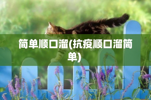 簡單順口溜(抗疫順口溜簡單) 