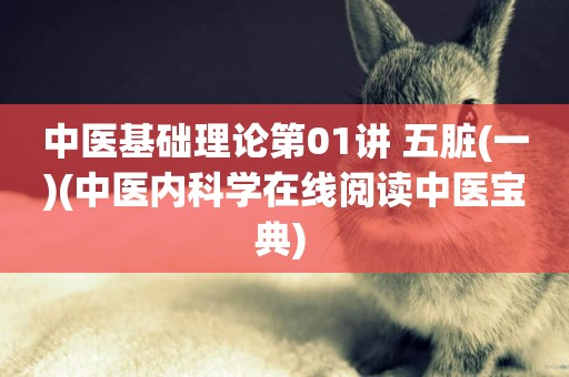 中醫基礎理論第01講 五臟(一)(中醫內科學在線閱讀中醫寶典) 