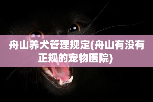 舟山養犬管理規定(舟山有沒有正規的寵物醫院) 