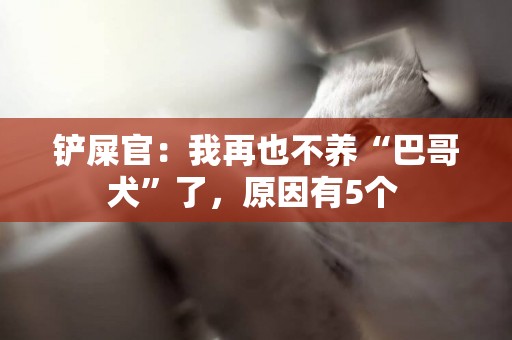鏟屎官：我再也不養“巴哥犬”了，原因有5個 