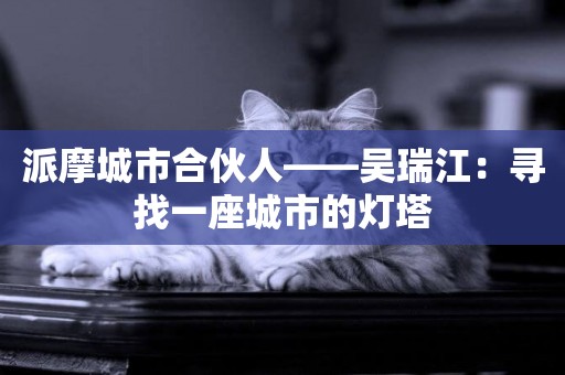 派摩城市合伙人——吳瑞江：尋找一座城市的燈塔