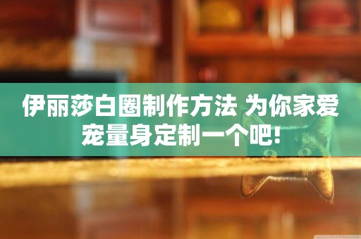 伊麗莎白圈制作方法 為你家愛寵量身定制一個吧!