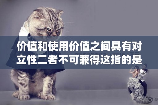 價值和使用價值之間具有對立性二者不可兼得這指的是(二者不可兼得下一句) 