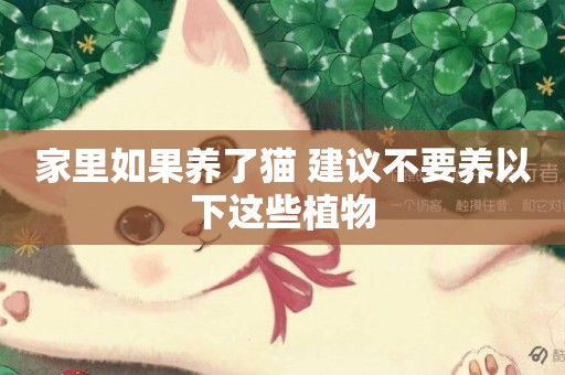家里如果養了貓 建議不要養以下這些植物 家里如果養了貓 建議不要養以下這些植物