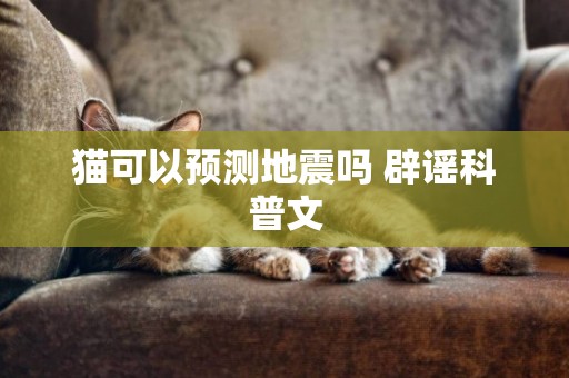 貓可以預測地震嗎 辟謠科普文