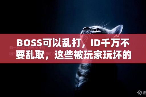 BOSS可以亂打，ID千萬不要亂取，這些被玩家玩壞的ID真的笑不活了 