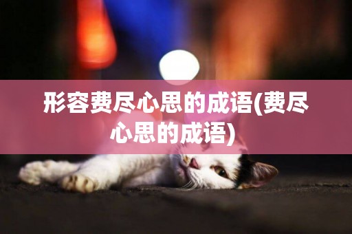 形容費盡心思的成語(費盡心思的成語) 